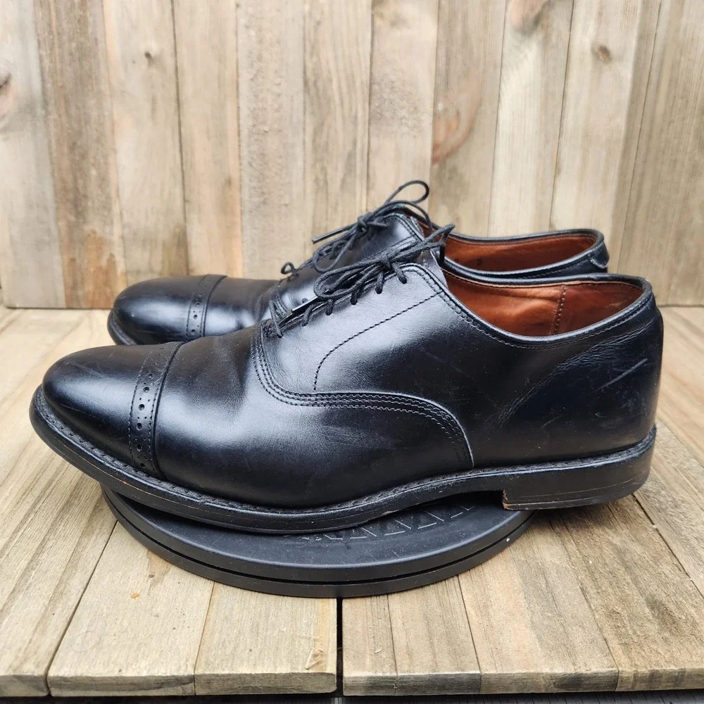 Brooks Brothers Cap Toe Oxford Dress Shoes Mens 9 D Black Leather 35922026